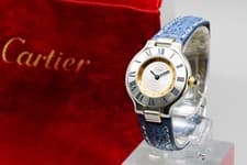 *Near MINT / POUCH* Cartier Must De 21 1340 28mm Silver Quartz Women's Watch