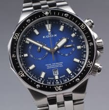 [Exc+5 w/ BOX] EDOX Delfin Chronograph Diver 10109 Quartz 46mm Men's Swiss Watch