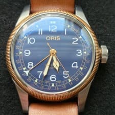 Oris Big Crown Pointer Date Steel & Bronze Leather Strap Blue Dial 40mm