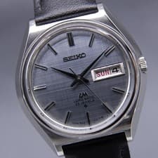 Vintage 1969 [N MINT] SEIKO Lord Matic 5606-7010 35mm Blue Day/Date AT Men Watch