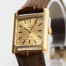 *Vintage 1974* OMEGA De Ville Cal.625 Hand Winding Gold Checker Dial 23mm Ladies