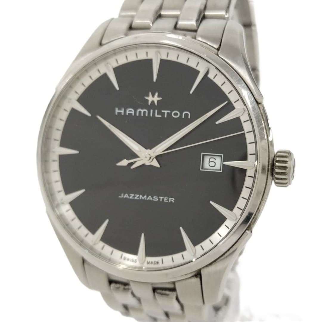 Hamilton Men's Jazzmaster Quartz Watch Black Dial Used From Japan