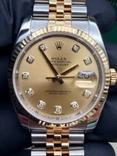 Rolex Datejust 116233 Gold,Silver Jubilee Bracelet with fluted Gold Bezel