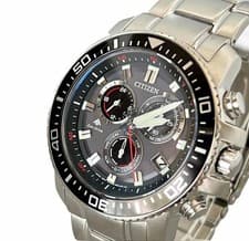 Citizen Promaster E610 Solar Radio Chrono Watch Working Used with Bracelet Japan
