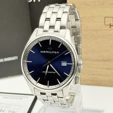 Hamilton Jazzmaster H32451141 Blue Quartz 40mm Steel Mens Watch Box Papers Mint