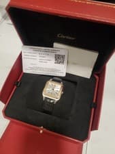 Cartier Santos-Dumont Watch Large - Rose Gold & Steel W2SA0011 + Box And Papers