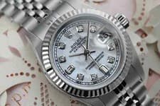 Rolex Datejust 26mm. White Mother Of Pearl Diamond Dial. Steel Ladies Watch
