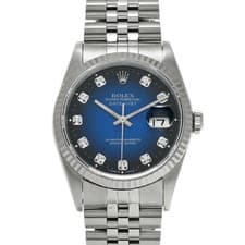 ROLEX Datejust 16234G Blue Case Size 36 x 36 mm Men's Used Watch #411521