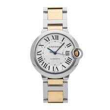 Cartier Ballon Bleu De Cartier Steel Gold Auto 36mm Silver Dial Watch W2BB0030