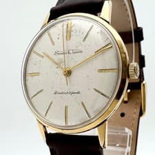 1960 Vintage Seiko Crown Gold Feather J15002 Manual Winding Working 21J Gold