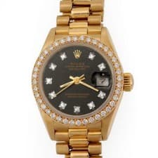 Rolex Watch Oyster Diamond Dial & Bezel DateJust 18k Gold Automatic  69178