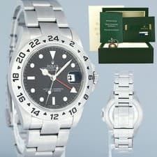 MINT 2011 PAPERS Rolex 16570 Black Steel 3186 Movement Explorer II 40mm Watch