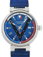 LOUIS VUITTON Tambour Small Seconds Automatic Watch Q1D21 41mm Blue Dial