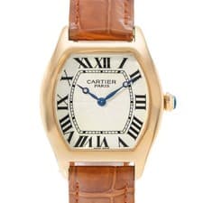 Cartier Tortue W1531851 2496 34x43 Roman Yellow Gold Manual Wind Mens Watch