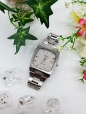 OMEGA Seamaster TV Screen Stainless Steel Silver Manual Winding Date Square Men