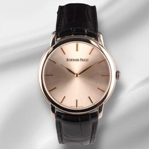 Audemars Piguet 41mm Jules Extra-Thin 18k White Gold Silver Dial Watch 15180BC