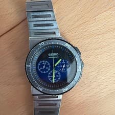 SEIKO GIUGIARO DESIGN 7T12-0AX0 Chronograph Watch Limited Blue Black Jank item