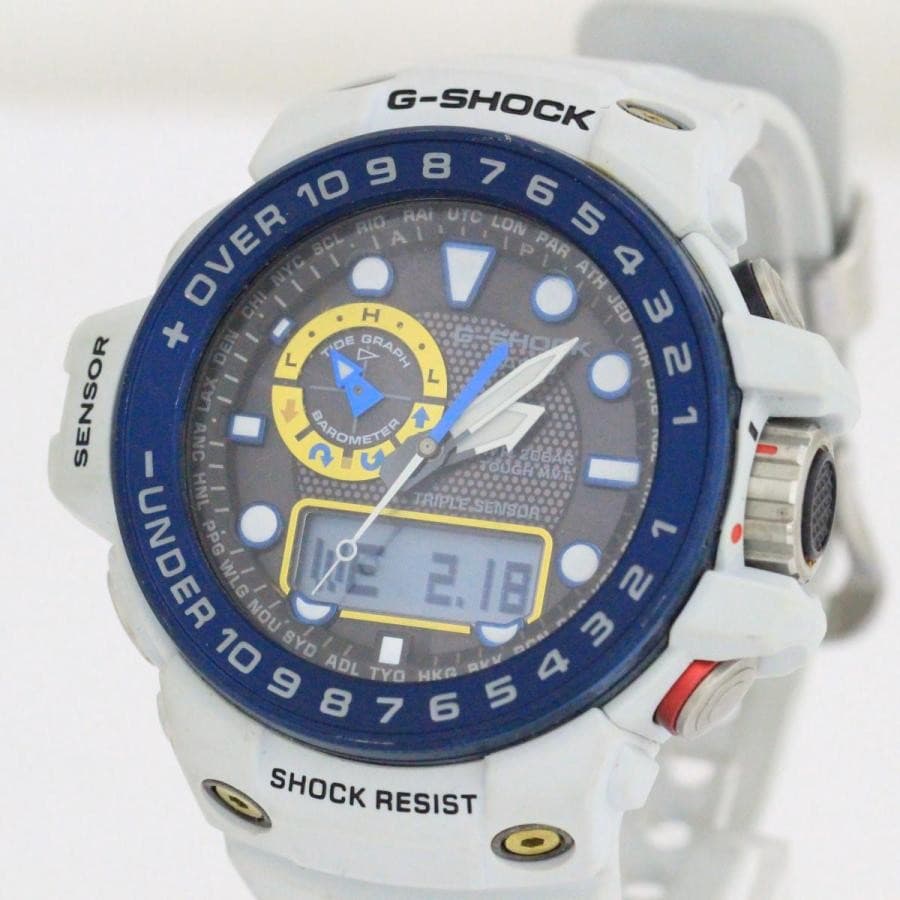 Casio G Shock Gulfmaster GWN1000 Solar Radio Mens Watch Gray Dial Resin Japan