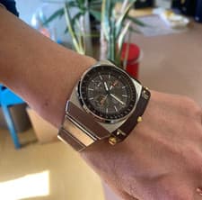 Seiko Alba Alien Giugiaro Design Brown Stainless Steel Stopwatch Water Resistant