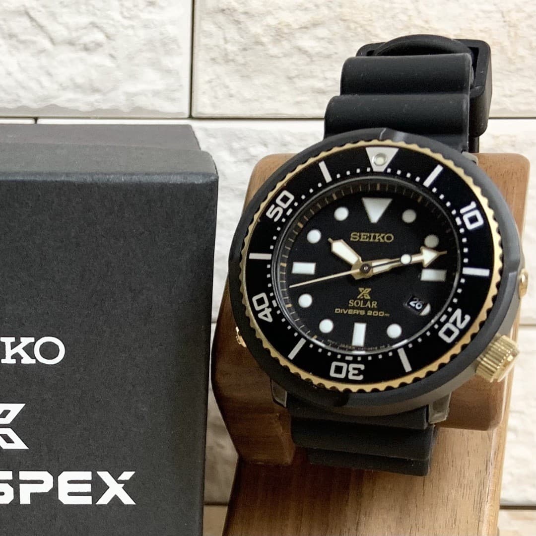 Seiko Prospex Diver Solar SBDN028 Men's Black Used From Japan