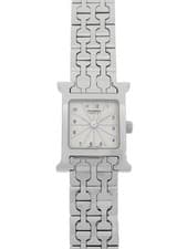 HERMES H Watch Mini Tpm HH1.110 Silver Ladies Used Watch #41821
