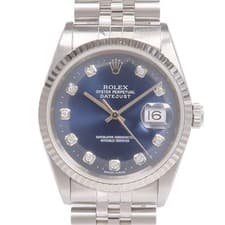 ROLEX Datejust 16234G Automatic Watch 18K White Gold Stainless Steel Diamond