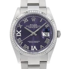 ROLEX Datejust 36 VI/IX Diamond 126234 Auberzine Roman 3 row oyster bracelet...