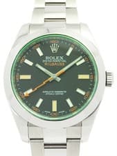 ROLEX Milgauss Green Glass 116400GV Black Men's Used Watch #33331
