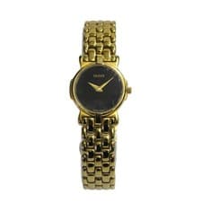 Gucci 3400L Women's Quartz Watch Black Gold Used AB