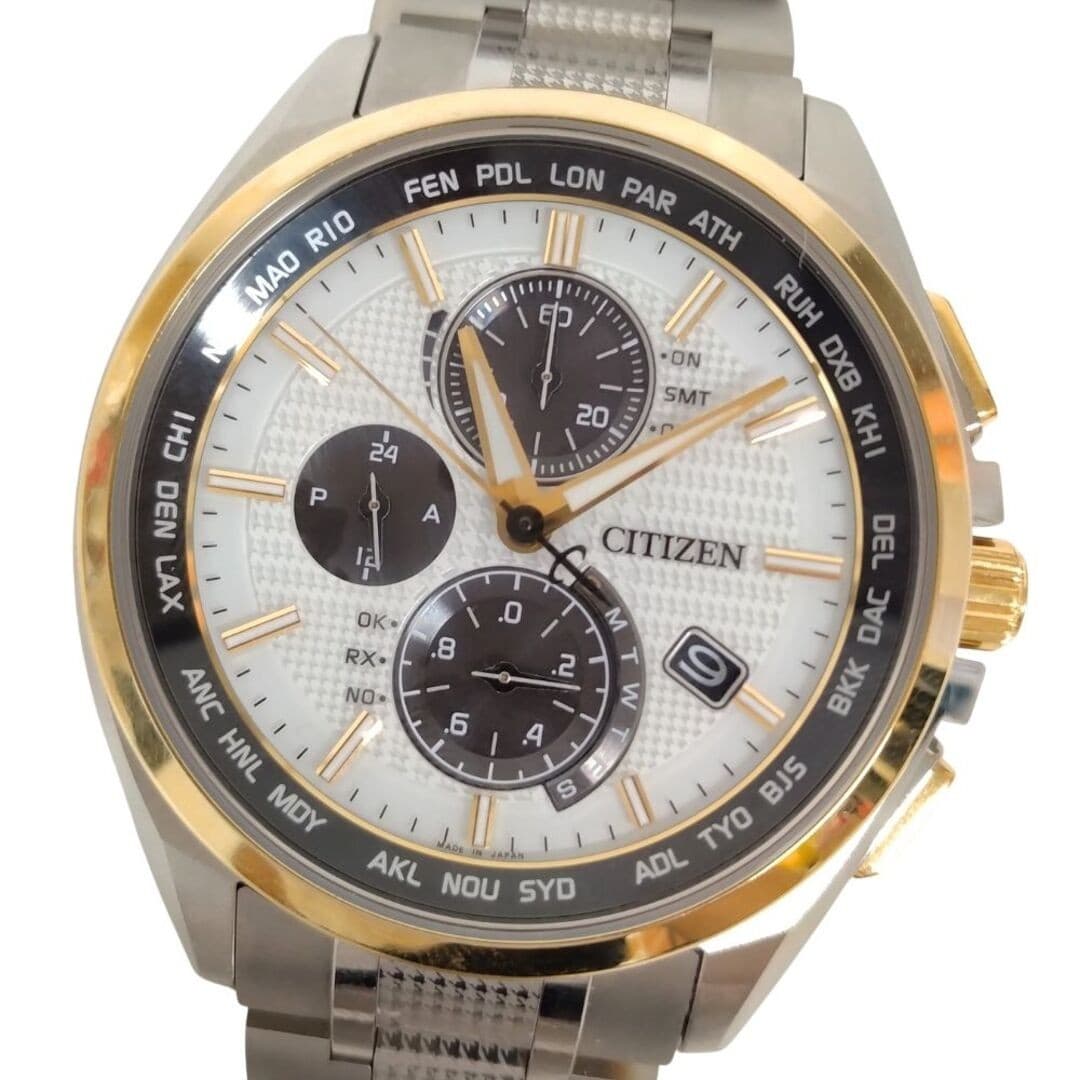 Citizen H804-T026974 Eco Drive Radio Men's Watch Silver Pre-owned From Japan