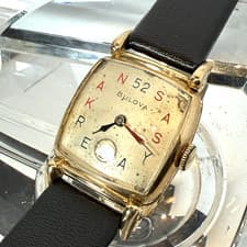 Rare Vintage Bulova Kansas Relay "His Excellency" Watch 21 Jewels c1952 Runs