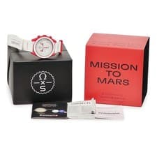 OMEGA × Swatch Mission to Mars SO33R100 Bioceramic White x Red Men's Boxed Card