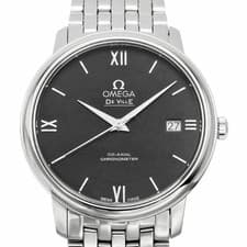 OMEGA WATCH DE VILLE PRESTIGE 424.10.37.20.01.001 AUTOMATIC SS BLACK MEN'S F/S