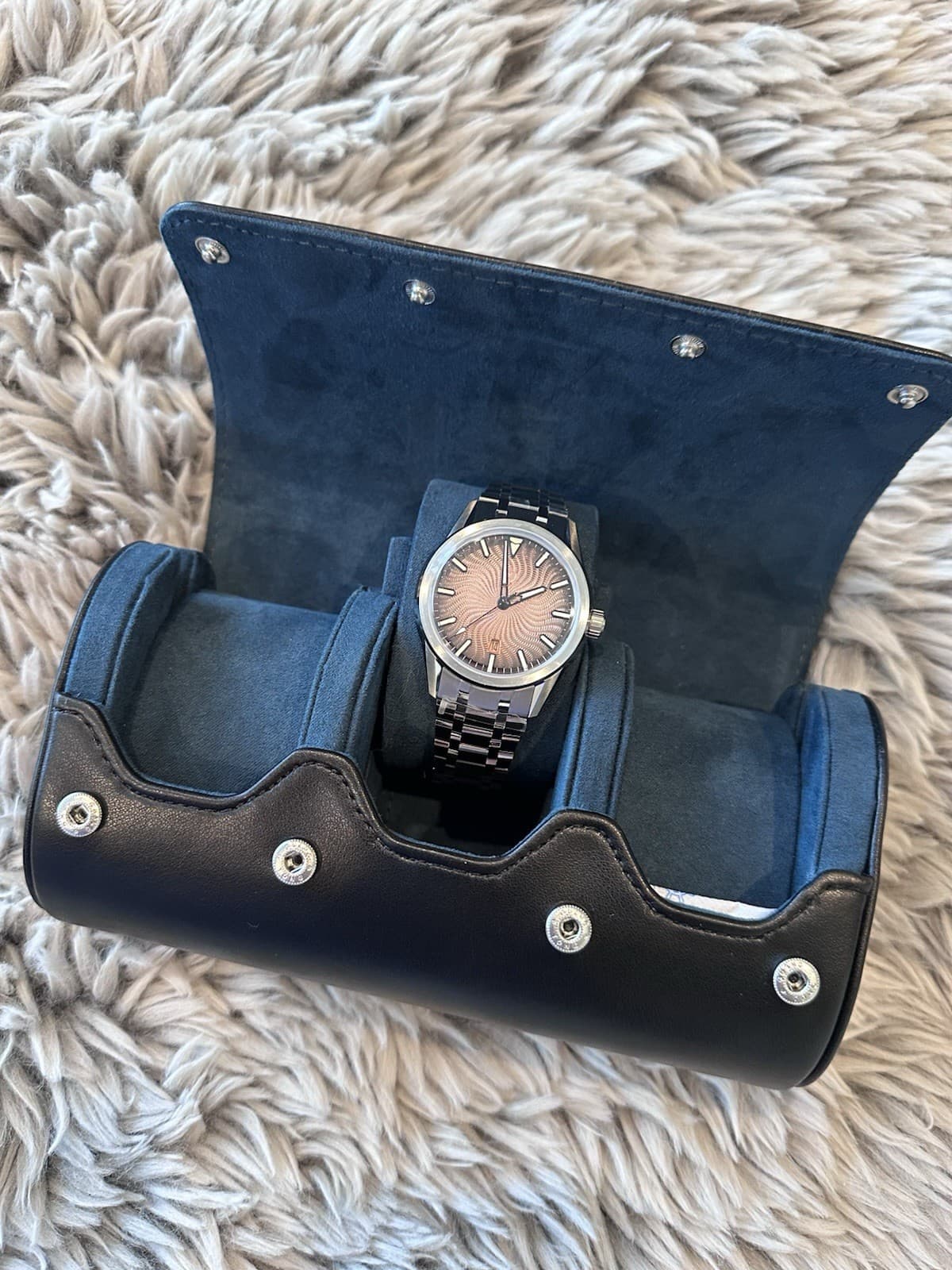 Zelos Automatic Copper Sunburst Dial Men's Stainless Steel Water-Resistant Watch