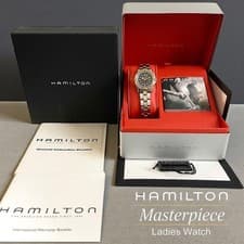 Hamilton Masterpiece Wristwatch 2 Tone Quartz Ladies Timepiece Authentic