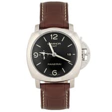 Panerai Luminor 1950 3 Days GMT Stainless Steel Black 44mm Pam00320 Full Set