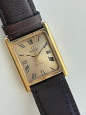 Omega De Ville Rectangular Tank Men Wristwatch Vintage Rare Used Watch Automatic