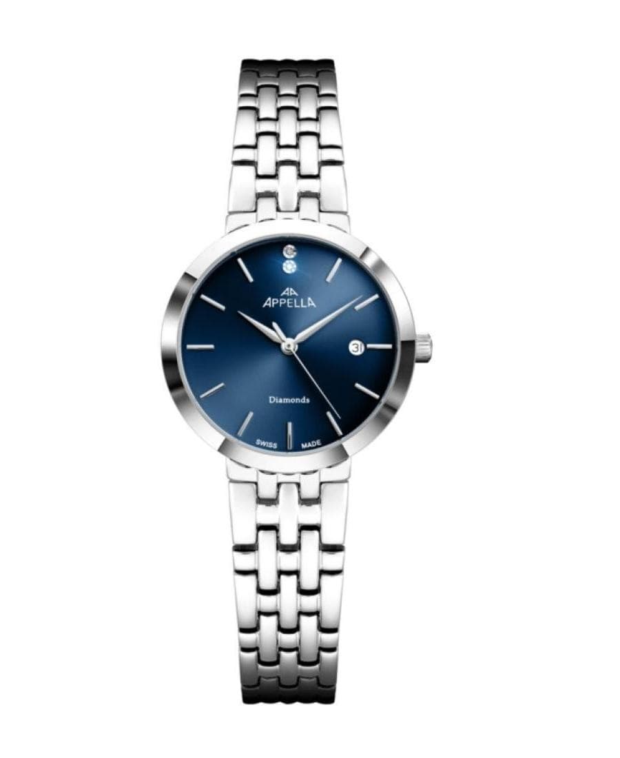 APPELLA Women Quartz Casual Watch Classic Dress Blue Dial Waterproof Swiss Fashi