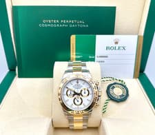 Rolex Daytona 116503 40mm White Dial 18k Yellow Gold Stainless Steel Box Paper