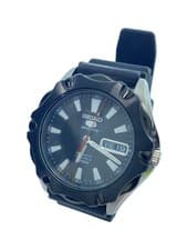 Seiko Automatic Watch Analog Rubber Black Gray 7S36-03T0 Used