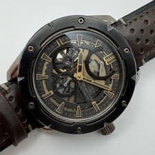 Orient Star Avant-garde Skeleton Automatic Watch, Black/Brown