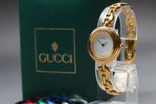 [N MINT Box] Gucci Change Bezel 11/12 6 colors Gold Quartz Women's Watch JAPAN