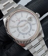 Rolex Sky-Dweller 326934 Silver Oyster Bracelet with White Gold Bezel 42mm