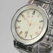 Corum Admiral's Cup 99.810.20 Quartz Date Watch Nautical Flags White Dial Rare