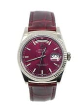 Rolex Day Date Cherry Red 18K White Gold Watch 118139
