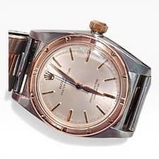Vintage Rolex Oyster Perpetual 31 mm Steel 18K Rose Gold Automatic Watch 3372