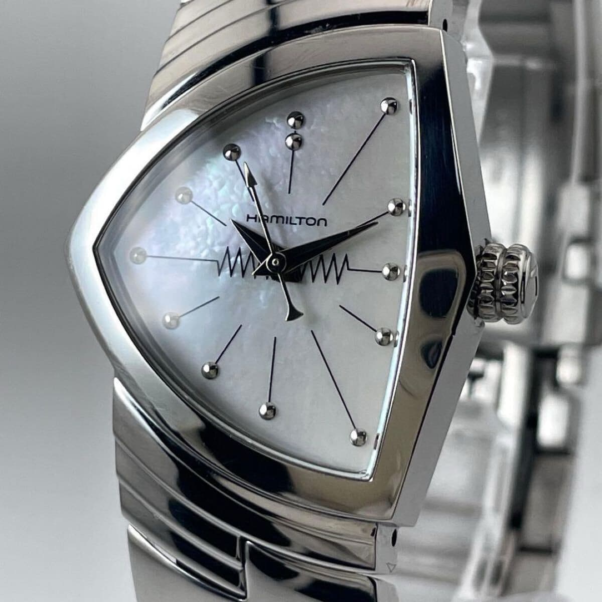 Hamilton Ventura Quartz Watch Silver 23.9mm Stainless Steel Used