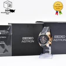 [ MINT w/Box ] SEIKO Astron 8X42-0AE0 Men's Black Dial Gold Watch SBXB153 JAPAN