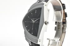 [NEAR MINT] HAMILTON Ventura H244110 32mm Black Dial Quartz Men's Watch JAPAN