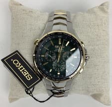 SEIKO Men's SSG022 Coutura Radio Sync Solar Chronograph Stainless Steel Watch